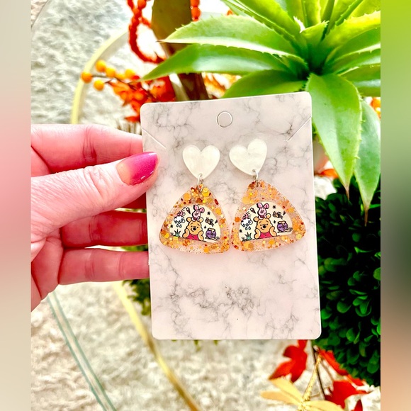 Winnie The Pooh And Piglet Acrylic Earrings - Picture 3 of 4